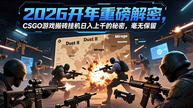 2026开年重磅解密,CSGO游戏搬砖挂机日入上千的秘密,毫无保留-opc资源站