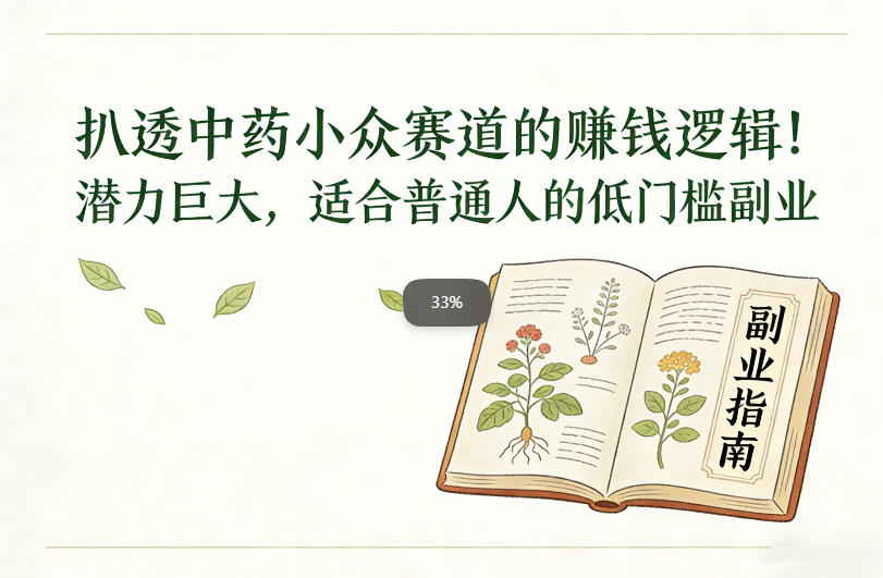 扒透中药小众赛道的賺米逻辑，潜力巨大，适合普通人的低门槛副业-一个小目标资源站