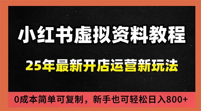 小红书虚拟资料项目：最新搜索流变现玩法，0成本简单可复制，一人多店打法，新手日入800+-一个小目标资源站