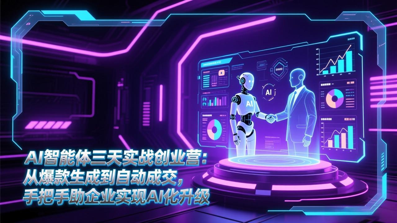 AI智能体三天实战创业营:从爆款生成到自动成交,手把手助企业实现AI化升级-一个小目标资源站