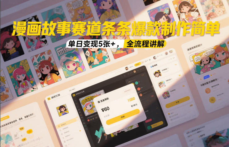 漫画故事赛道条条爆款制作简单，单日变现5张+，全流程讲解-opc资源站
