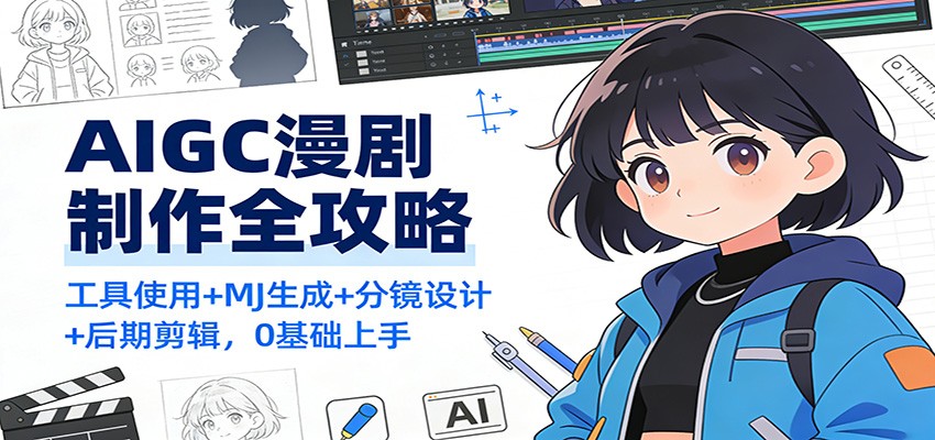 AIGC漫剧制作全攻略：工具使用+MJ生成+分镜设计+后期剪辑，0基础上手-一个小目标资源站
