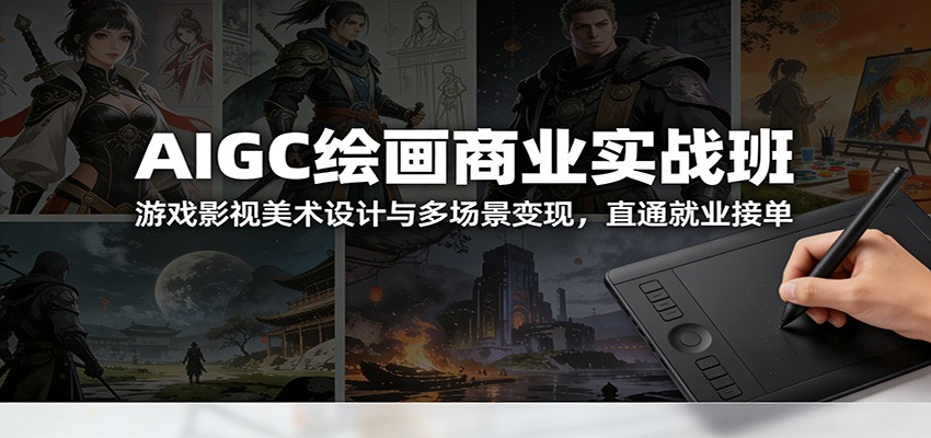 AIGC绘画商业实战班：游戏影视美术设计与多场景变现，直通就业接单-opc资源站
