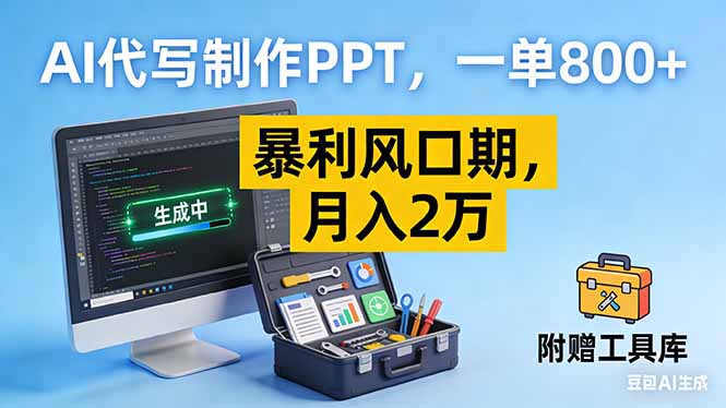 AI代写制作PPT,一单800+, 暴利风口期,月入2万【附工具】-一个小目标资源站