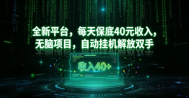 全新平台，每天保底40米收入，无脑项目，自动挂G解放双手【揭秘】-一个小目标资源站