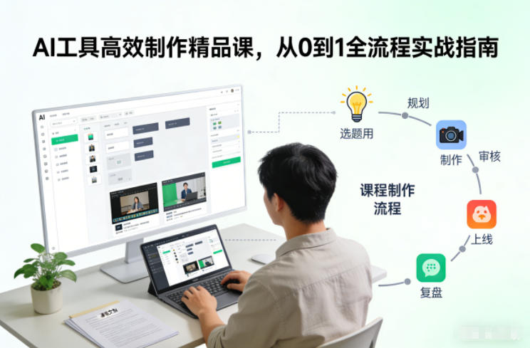 AI工具高效制作精品课，从0到1全流程实战指南-一个小目标资源站