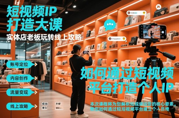 短视频ip打造大课，实体店老板玩转线上攻略-一个小目标资源站