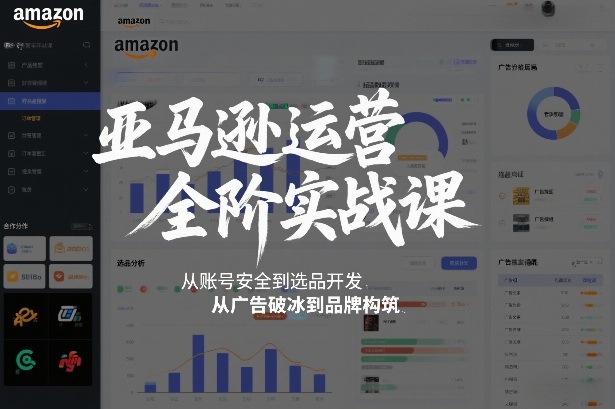 亚马逊运营全阶实战课,从账号安全到选品开发,从广告破冰到品牌构筑(更新2026)-opc资源站