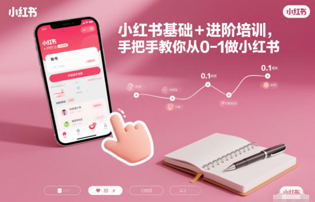 小红书基础+进阶培训，手把手教你从0-1做小红书-一个小目标资源站