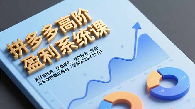 拼多多高阶盈利系统课，强付费策略、活动爆破、首页推荐，实现店铺稳定盈利(更新12月-一个小目标资源站