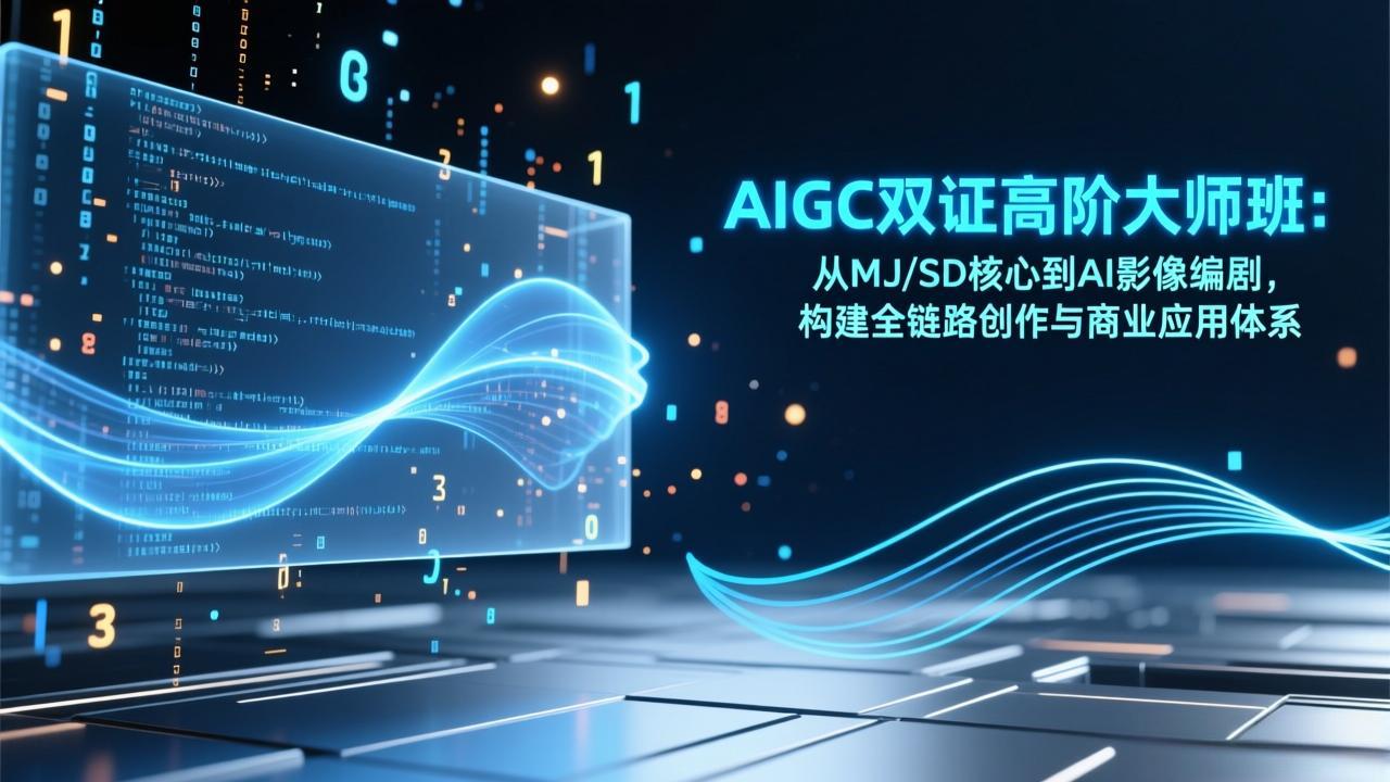 AIGC双证高阶大师班:从MJ/SD核心到AI影像编剧,构建全链路创作与商业应用体系-opc资源站