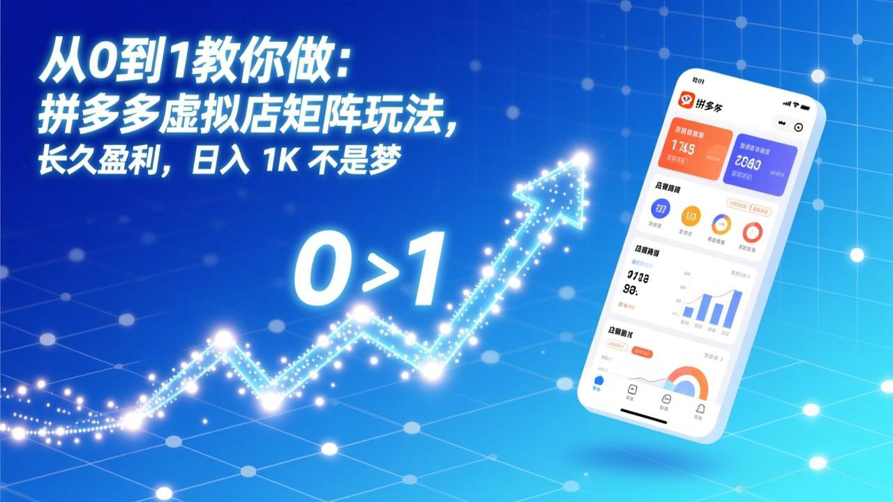 从0到1教你做:拼多多虚拟店矩阵玩法,长久盈利,日入 1K 不是梦-opc资源站